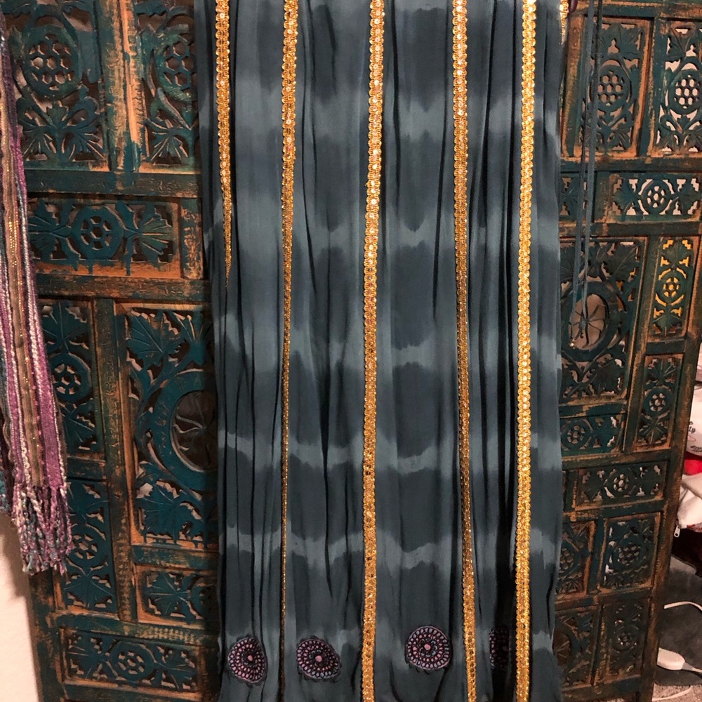 Elegant Teal and Gold skirt